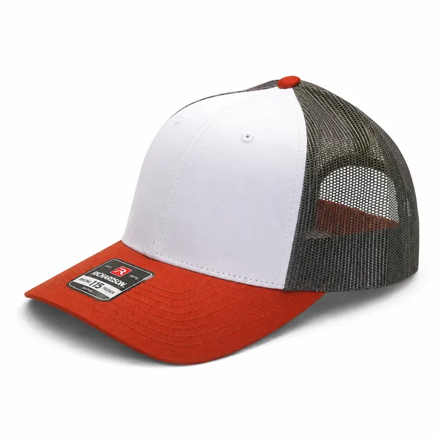 Trucker Cap Orange White Olive Mesh
